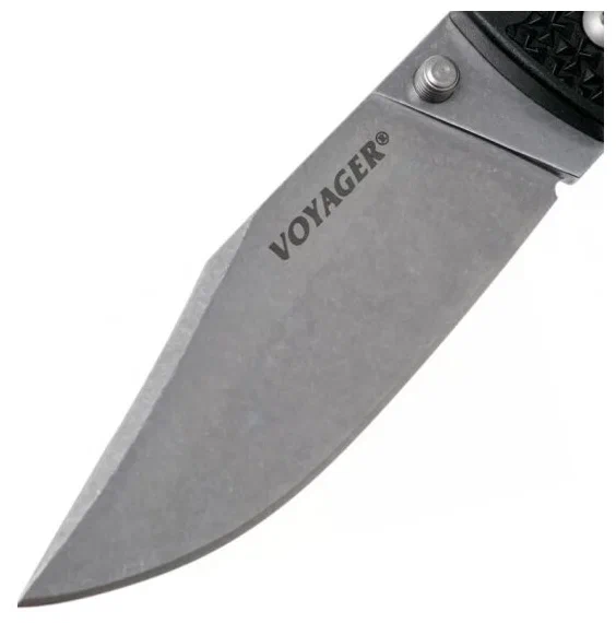 Нож складной "Voyager Clip Large Plain Edge", (сталь AUS10)