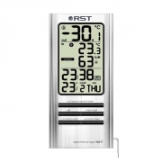 Термогигрометр (2 будильника, дом/улица, сталь) цифровой