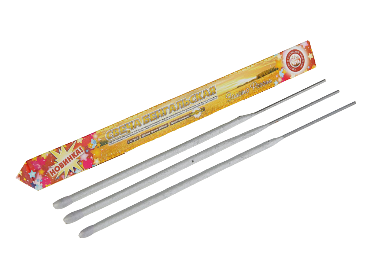 Свеча бенгальская "Золото России", 300 мм.,  (3шт),