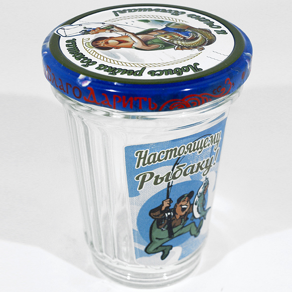 Стакан "Настоящему рыбаку" граненый